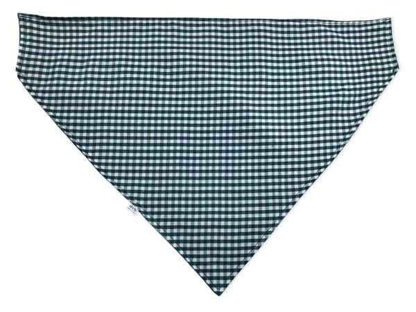 hunter green gingham pet bandana