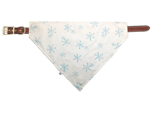 blue & beige snowflake pet bandana