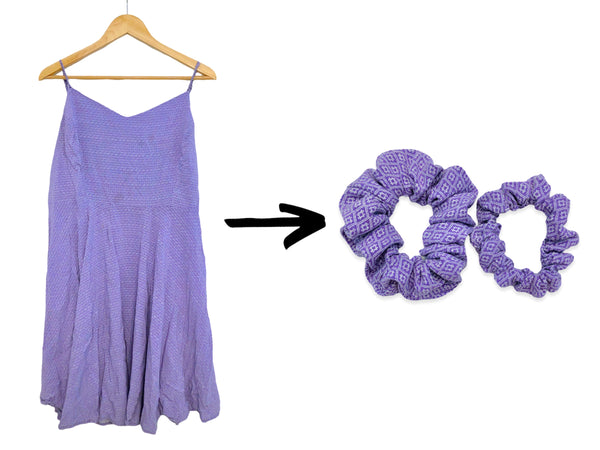 purple & white scrunchie