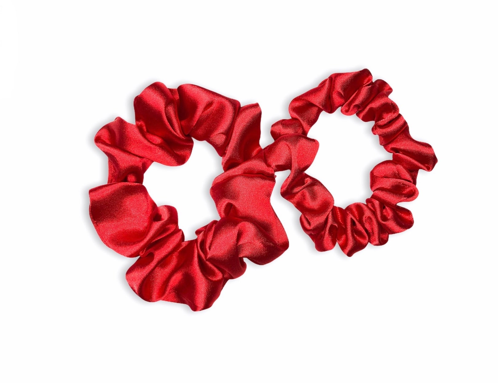 red satin scrunchie