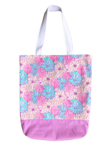 pastel floral market bag