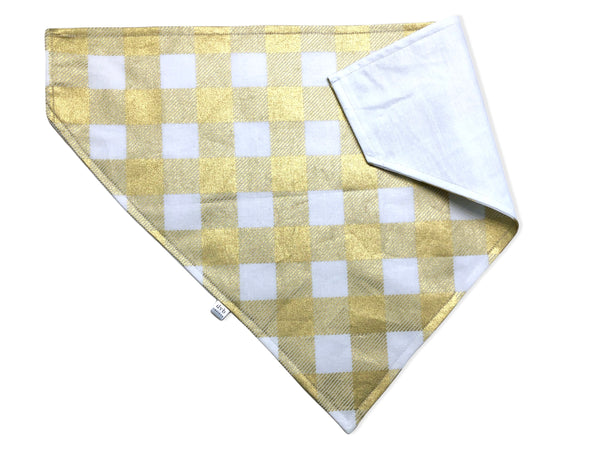 gold buffalo check pet bandana