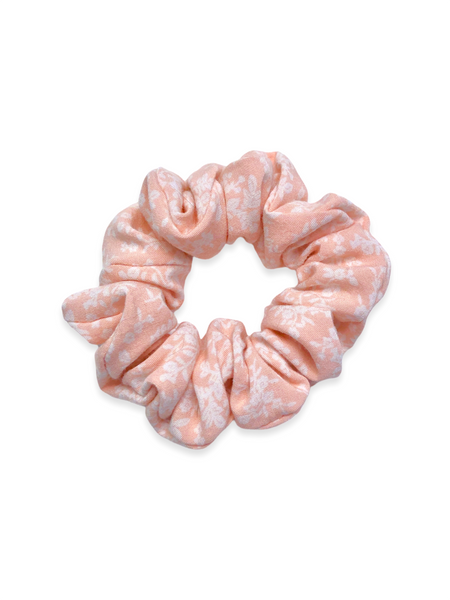 peach floral scrunchie