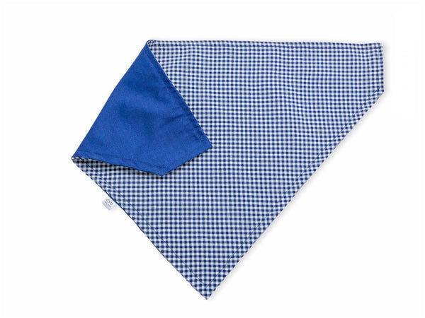 navy gingham pet bandana