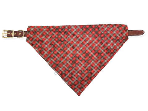 red & green plaid pet bandana