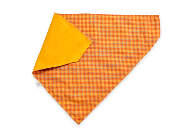 orange plaid pet bandana