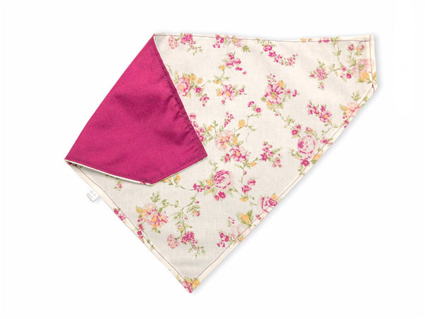 burgundy floral pet bandana