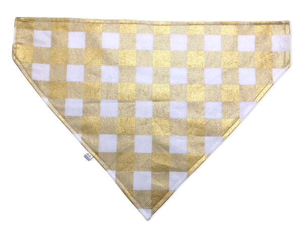 gold buffalo check pet bandana