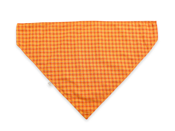 orange plaid pet bandana