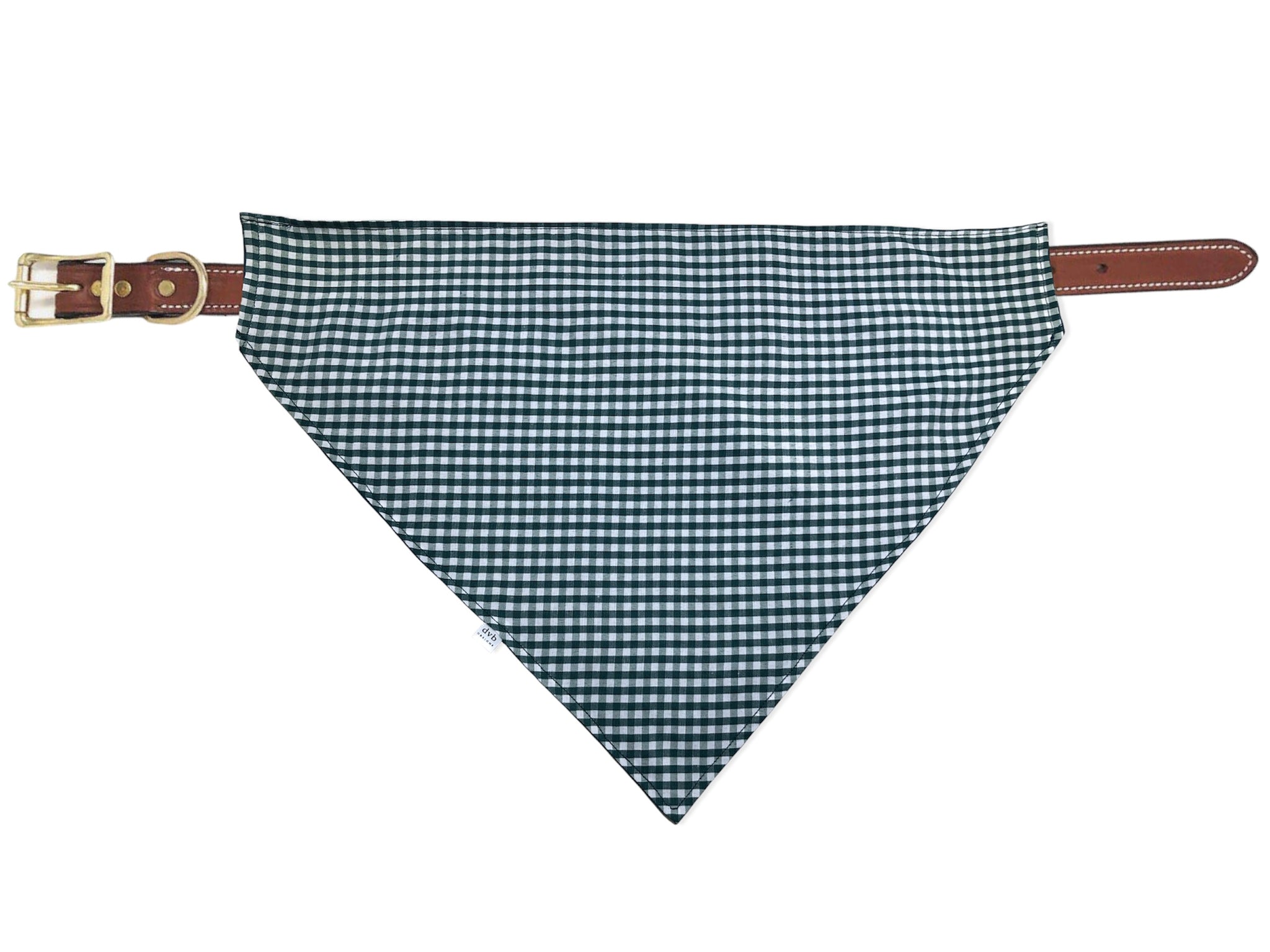 hunter green gingham pet bandana