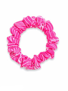 hot pink & white scrunchie