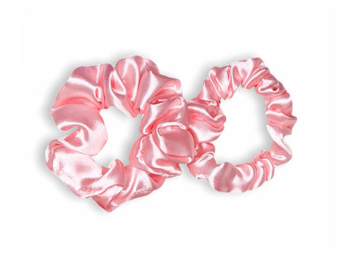 pink satin scrunchie