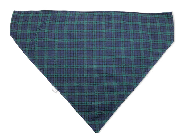 navy & green tartan pet bandana