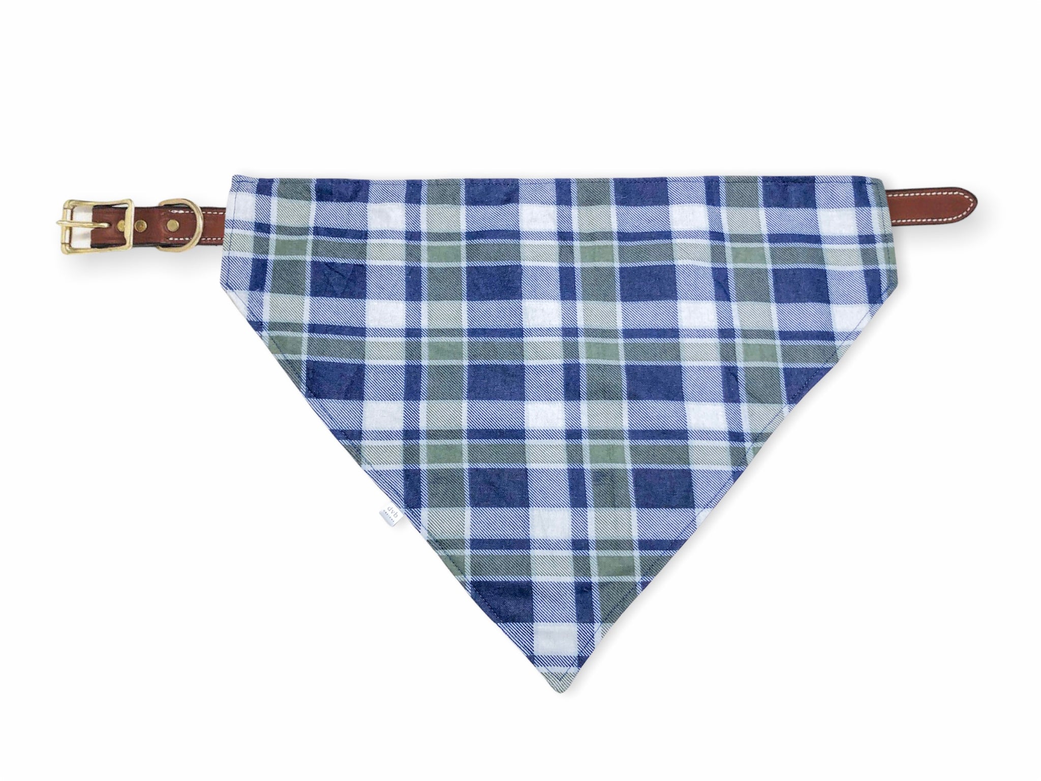 navy & green flannel pet bandana