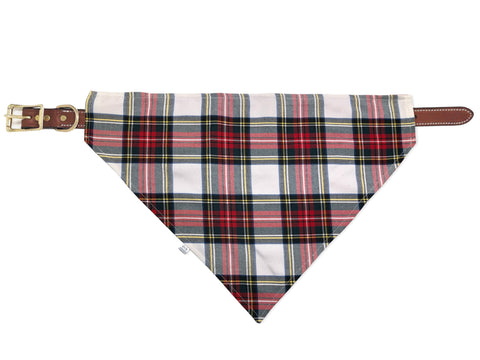 red & white plaid pet bandana