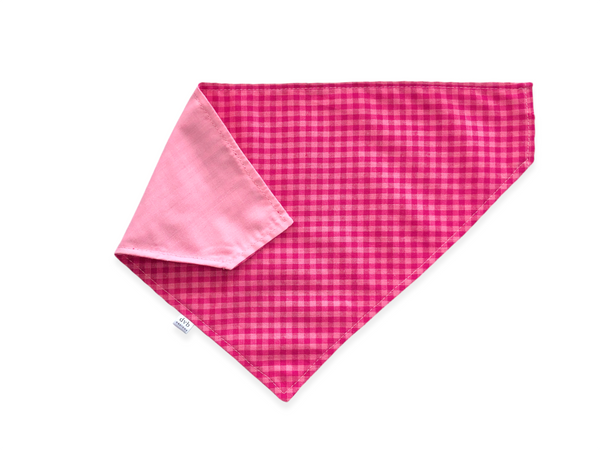 pink gingham pet bandana