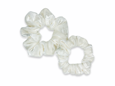 white velvet scrunchie