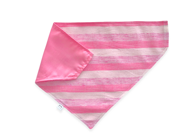 pink stripe pet bandana