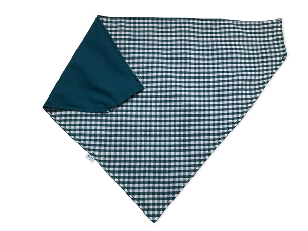 hunter green gingham pet bandana