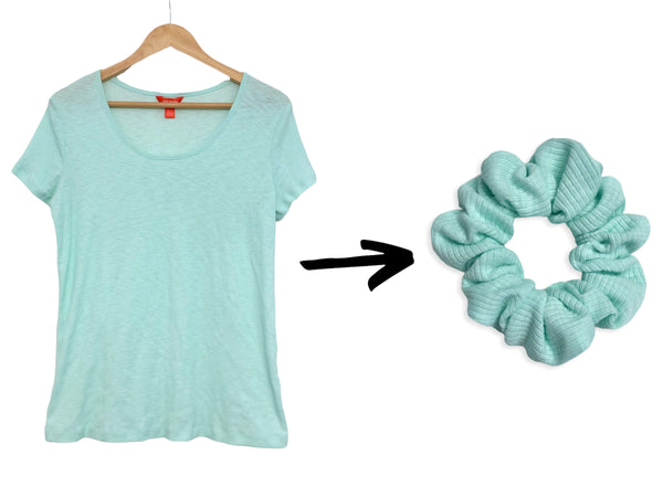 teal ribbed scrunchie