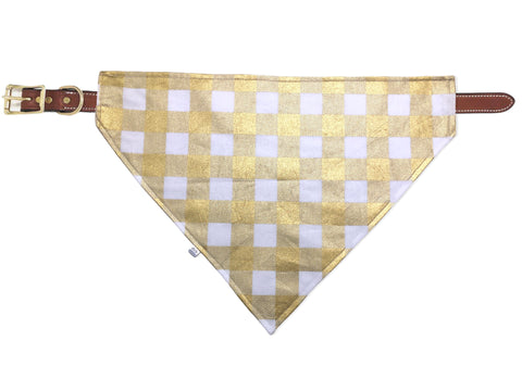 gold buffalo check pet bandana