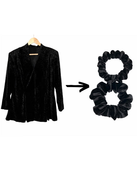 black velvet scrunchie