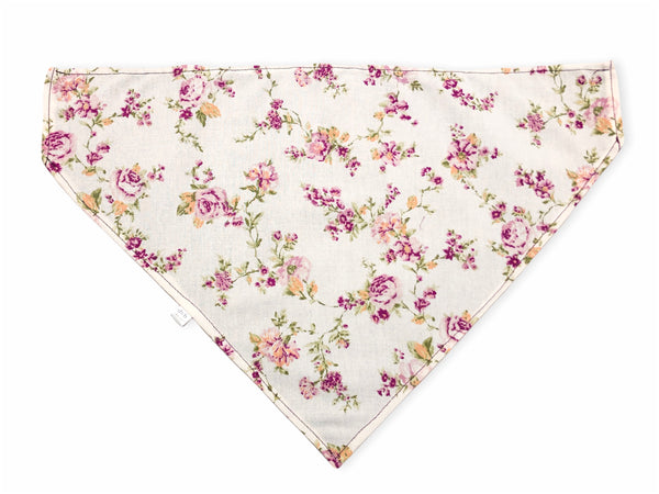 burgundy floral pet bandana