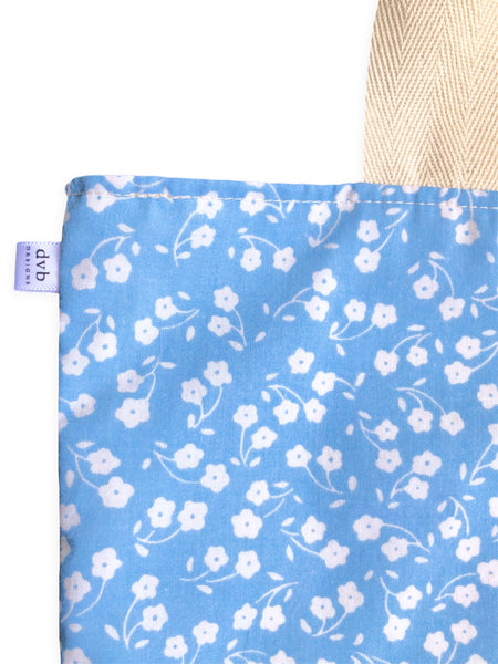 blue floral market bag