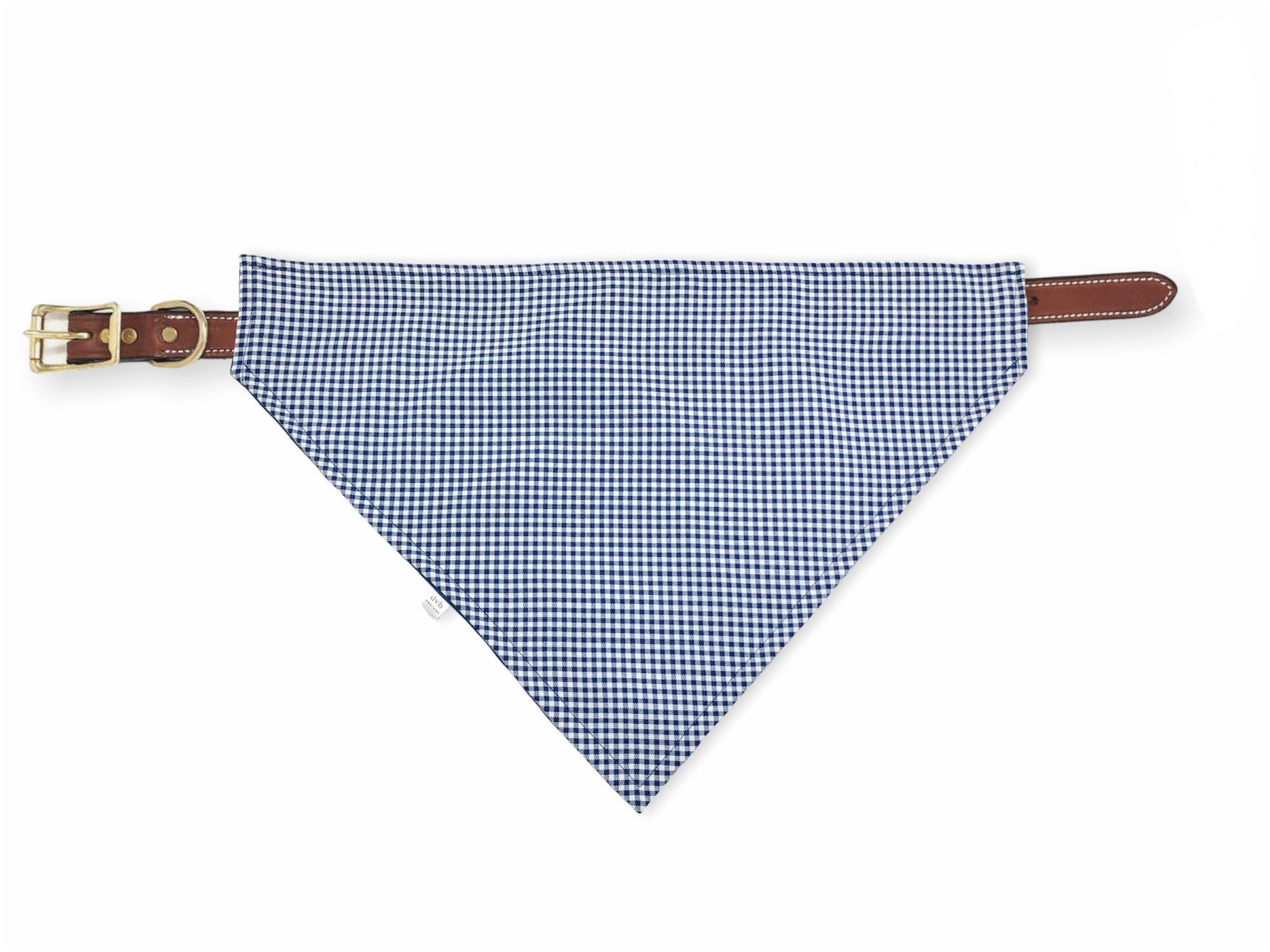 navy gingham pet bandana