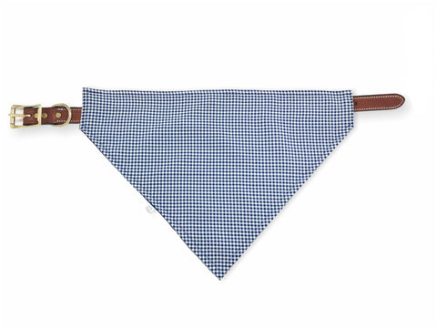 navy gingham pet bandana