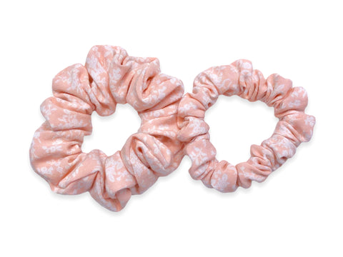 peach floral scrunchie