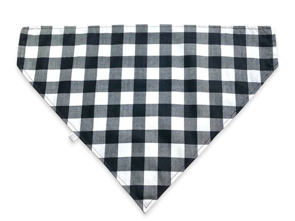 black & white buffalo check pet bandana