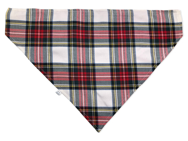 red & white plaid pet bandana