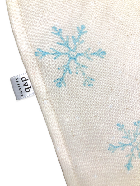 blue & beige snowflake pet bandana