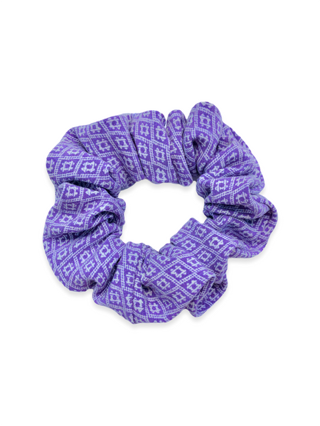 purple & white scrunchie