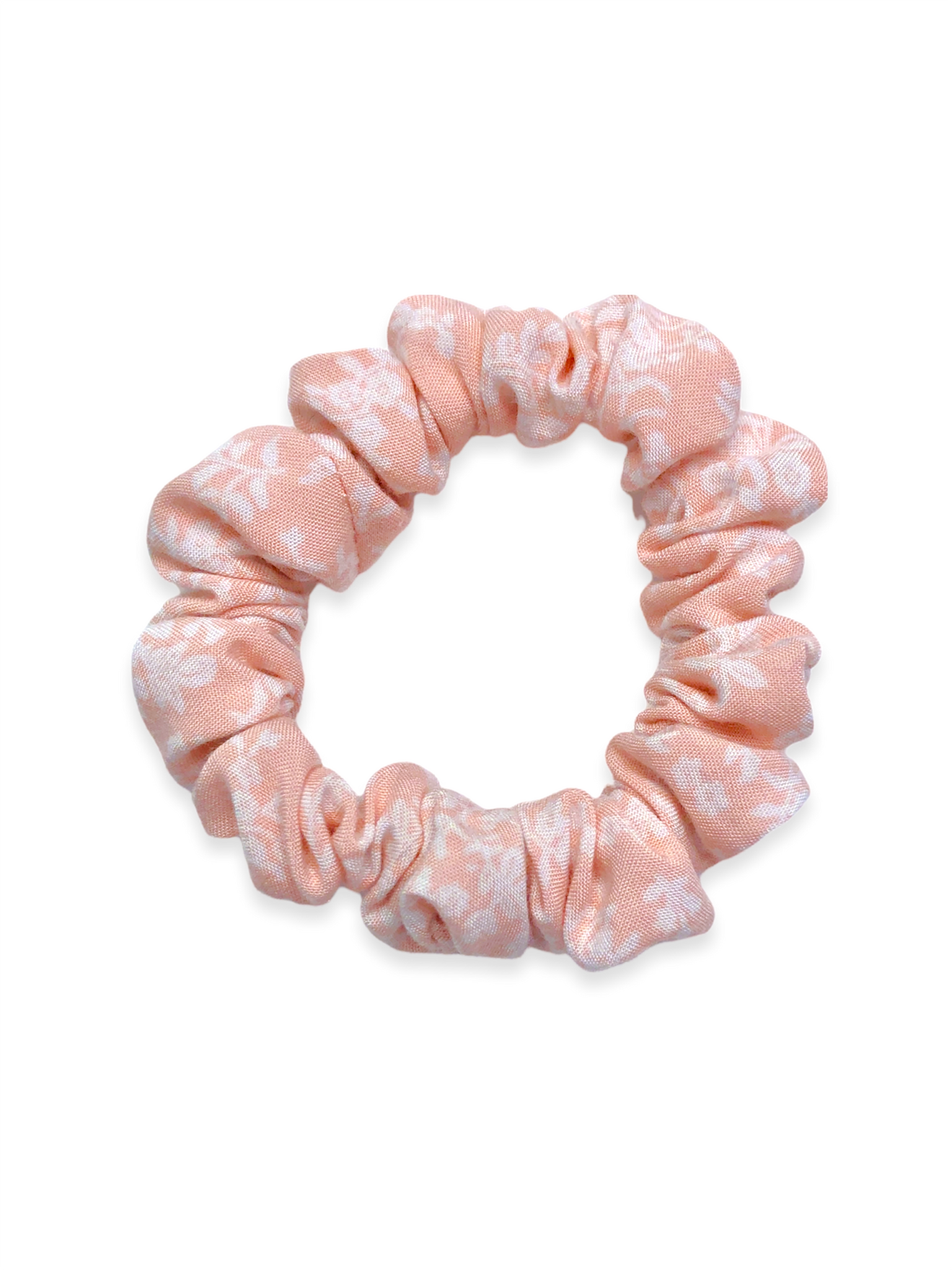 peach floral scrunchie