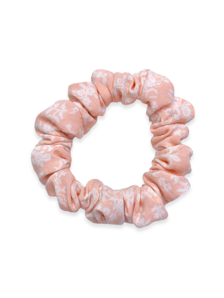 peach floral scrunchie