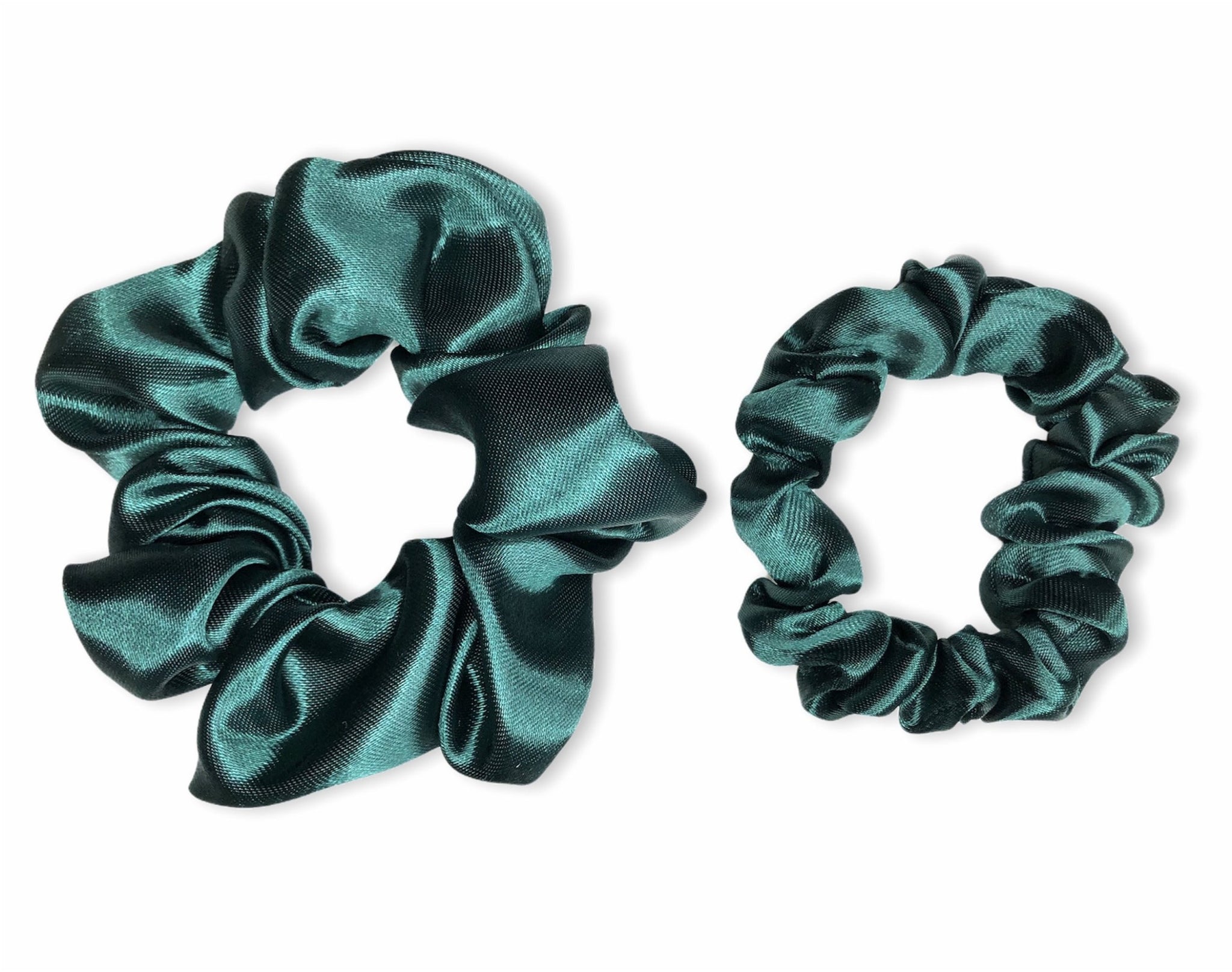 green satin scrunchie