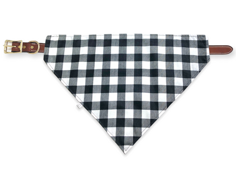 black & white buffalo check pet bandana