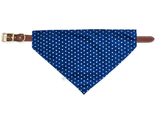 navy hearts pet bandana