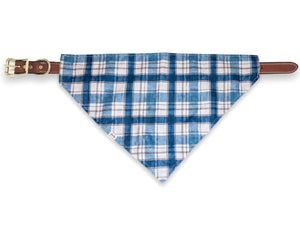 blue plaid pet bandana