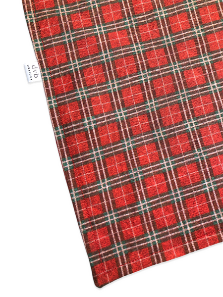 red & green plaid pet bandana