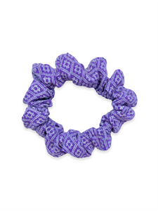 purple & white scrunchie