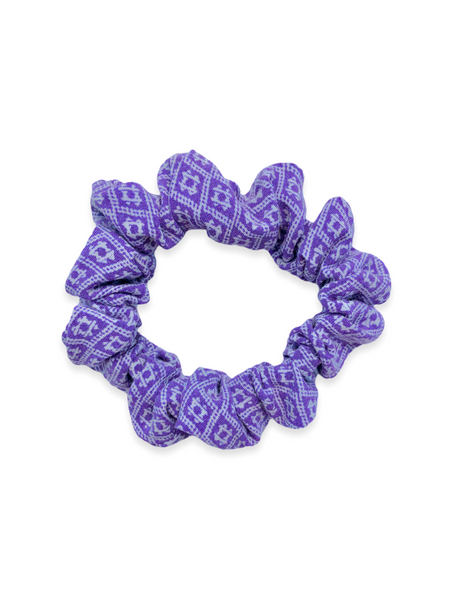 purple & white scrunchie